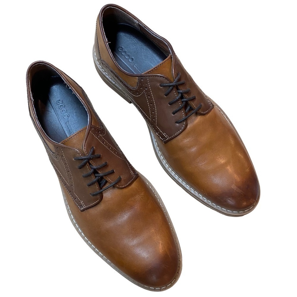 𝅺ecco Saddle shoe with Brogue detail Brown Danish Design - Picture 8 of 13